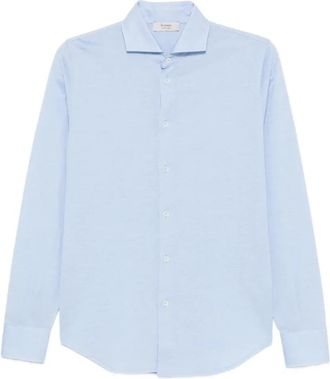 Ferrante Camisa Piquet - Heren - Zakelijke Overhemden - Blauw - 3XL - Katoen - Overhemden