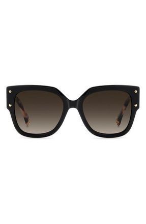 Carolina Herrera Her 55mm Gradient Square Sunglasses in Black/Brown Sf at Nordstrom