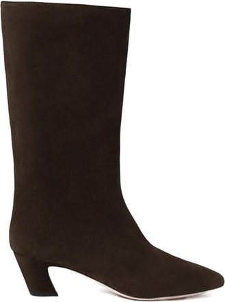 Loeffler Randall 50mm Cleo ankle boots - women - Calf Suede/Bovine Leather/Calf Leather - 10 - Brown