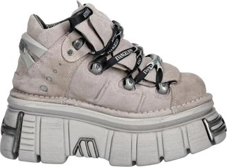 New Rock Platform Enkellaars - Dames - Veterlaarzen - Grijs - 40 EU - Leer - Schoenen