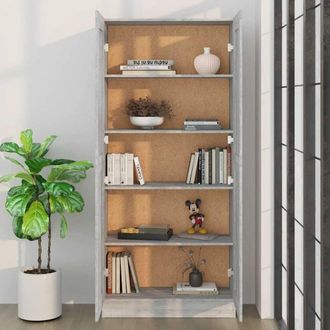 Berkfield Home Classic Book Cabinet Grey Sonoma 82.5x30.5x185.5 cm Engineered Wood
