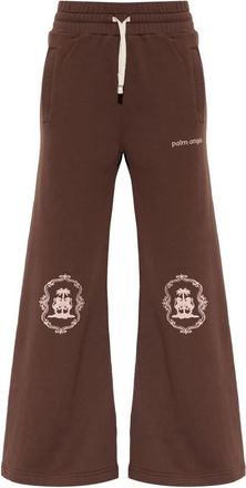 Palm Angels Flared Trainingsbroeken - Dames - Sweatpants - Bruin - S - Katoen - Broeken