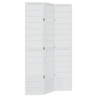 Berkfield Home Room Divider 3 Panels White Solid Wood Paulownia