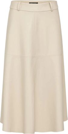 Bruuns Bazaar Vegani BBImma skirt - Dames - Midirokken - Beige - S - Leer - Rokken