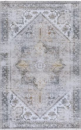 Safavieh Alfombra tradicional de poli&eacute;ster beige/gris, 183 x 244 cm