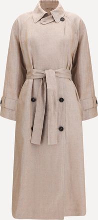 Brunello Cucinelli Trench in lino con lurex Woman 42