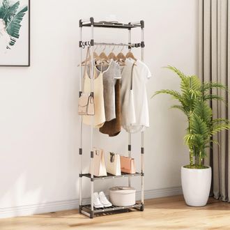 vidaXL Vidaxl - Estanter&iacute;a Para Ropa 3 Alturas Aluminio Plateado 59x29x192 Cm