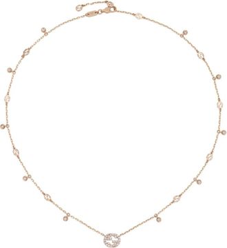 Gucci 18kt Roze Gouden en Diamanten Ketting - Dames - Kettingen - Geel - ONE Size - Accessoires