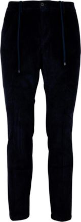 Cruna Blue Corduroy Drawstring Trousers