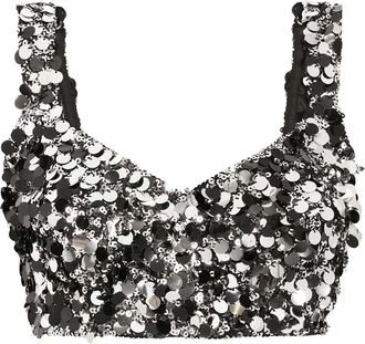 Dolce & Gabbana Top Crop Con Paillettes-Donna