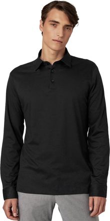 DeSoto katoenen poloshirt Desoto zwart effen slim fit