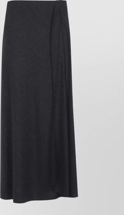 Giorgio Armani cashmere high-rise asymmetric draped midi skirt