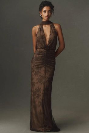 De La Vali Amora Rosette Maxi Dress