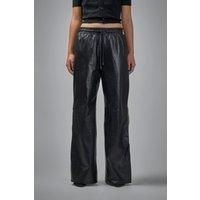 R13 Wide Leg Leather Pant With Trapunto Stitching