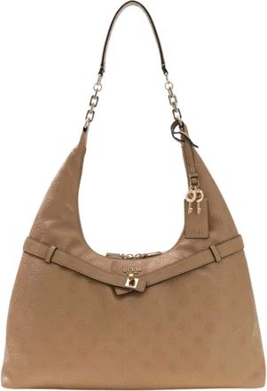 Guess Tassen, Dames, Beige, ONE Size, Ella Logo Hobo