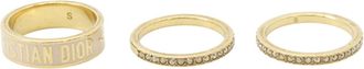 Dior Gold Pink Lacquer Metal Band Ring (Pre-Owned)