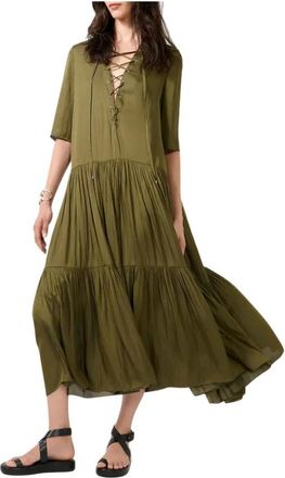 Barbara Bui BUI Dress E26 - Dames - Shirt Kleedjes - Groen - S - Polyester - Kleedjes