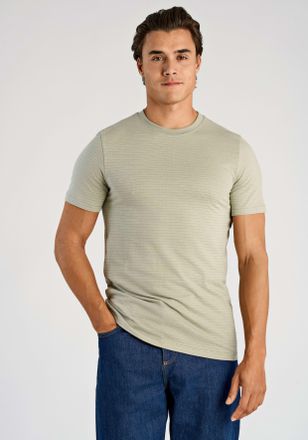 Lindbergh Rundhalsshirt LINDBERGH, Herren, Gr. XXL, dusty gr&uuml;n, Jersey, Obermaterial: 100% Baumwolle, gestreift, unifarben, normal h&uuml;ftbedeckend, Rundhals, Shir