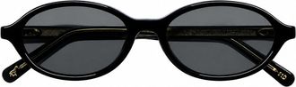 L.G.R Sophisticated Oval Acetate Sunglasses with Gold Accents
