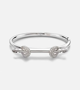 Ananya Orecchini Chakra Icon in oro bianco 18kt con diamanti e quarzo