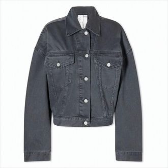 Acne Studios Loose-Fit Black Denim Trucker Jacket With Classic Collar And Button Closure