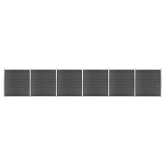 vidaXL Vidaxl - Juego De Paneles De Valla Wpc Negro 1045x186 Cm