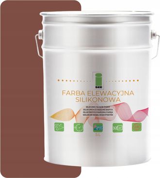 OEM Pintura De Fachada De Silicona Marr&oacute;n 5l Permeable Al Vapor + Antigloposfato