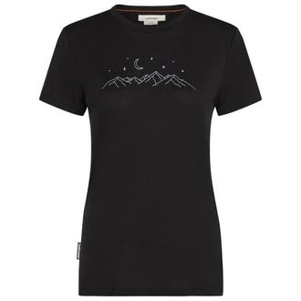 Icebreaker Merino150 TechLite S/S Sparkling Stars Merinoshirt f&uuml;r Damen | schwarz