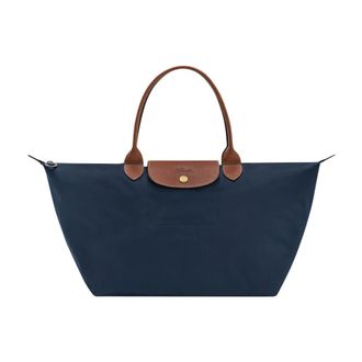Longchamp Le Pliage Original - Dames - Tassen - Blauw - Maat: ONE Size Leer
