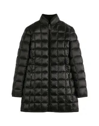 Fay Black Flared High Collar Quilted Jacket