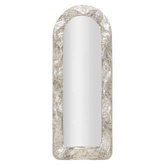 Dmora Espejo Dadava, Marco Efecto Textura, Forma Rectangular, Tipo De Pared, 61x160h Cm Plata