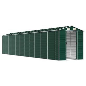 Berkfield Home Garden Shed Green 191x980x198 cm Galvanised Steel | Size: 191 x 980 x 198 cm