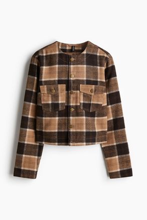 H&M Jacke mit angerautem Finish - Dunkelbraun/Kariert