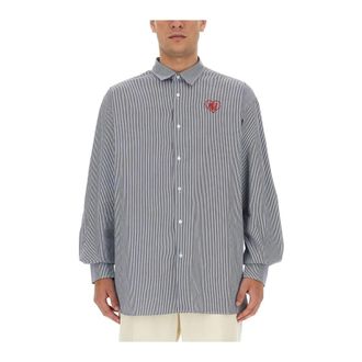 Family Fir$t Milano Family First, Heren, Overhemden, Blauw, Maat: XL Katoen