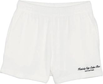Sporty & Rich Shorts con ricamo in cotone - Bianco