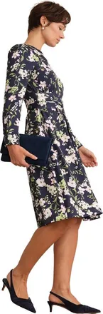 Hobbs London Sabine Floral Dress in Midnight Multi at Nordstrom, Size 16