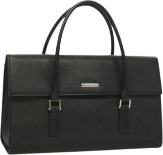 Burberry Pre-owned Handbags, female, Black, Size: ONE SIZE Pre-owned Leather Handbag