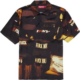 SUPREME canal street print shirt - Black