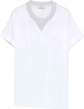 PESERICO T-shirt met ronde hals - Dames - T-shirts - Wit - XL - Tops