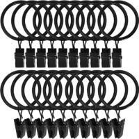 OEM Juego De 30 Anillas Para Cortinas Con Clips Met&aacute;licos, Barra De Cortina Resistente Y A Prueba De &Oacute;xido - Crezuo