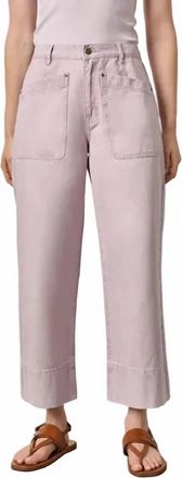 Lilla P Twill Straight Leg Pant In Thistle