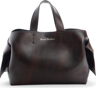 Acne Studios Musubi Leather Tote in Dark Brown at Nordstrom