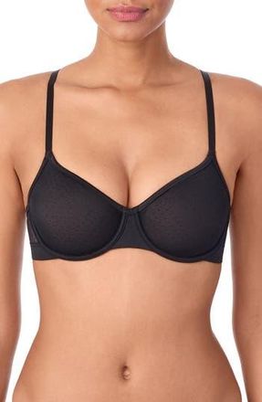DKNY Dot Mesh Underwire Bra in Black at Nordstrom Rack, Size 32A