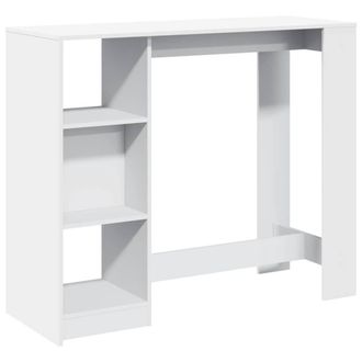 Berkfield Home Bar Table with Shelf White 124x46x103.5 cm Engineered Wood