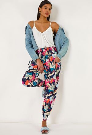 Roman Abstract Tie Pocket Trousers