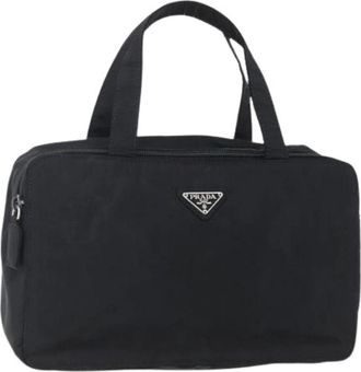 Prada Pre-owned Handbags, female, Black, Size: ONE SIZE Pre-owned Vintage Nylon Handbag