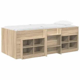 vidaXL Struttura Letto Loft Con Mobile 3 Pz Rovere Sonoma Vidaxl