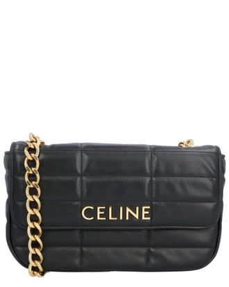 Celine Lambskin leather Chain Shoulder Bag Matelass&eacute; Monochrome, Never Carried (Authentic Pre-Loved)