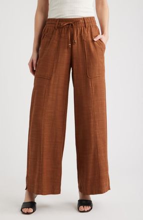 Wit & Wisdom Skyrise Wide Leg Pants in Pecan at Nordstrom, Size X-Large P