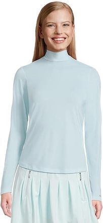 Jamie Sadock Long Sleeve Sunsense Mandarin Collar Base Layer Top Womens Workout Baby : XL, Polyester/Spandex